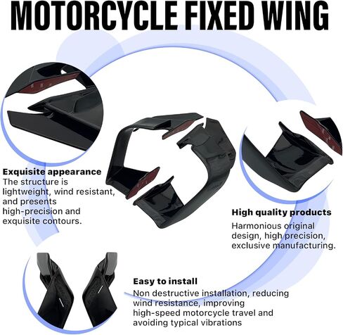 Fairings سوداء لسيارة BMW S1000RR - عاكسات الهواء للانزلاق على الطريق مع جناح BMW، ملحقات الدراجات النارية لسيارات BMW S1000RR 2015-2018 (أسود ساطع) in Kuwait