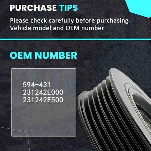 594-431 بكرة العمود المرفقي الموازن التوافقي المتوافقة مع Hyundai Elantra 11-19 Gt 13-20 Kona 18-20 Tucson 14-17 Veloster 20 Kia Forte 14-19 Forte5 14-18 Rondo 14-17 Soul 12-17 in Kuwait