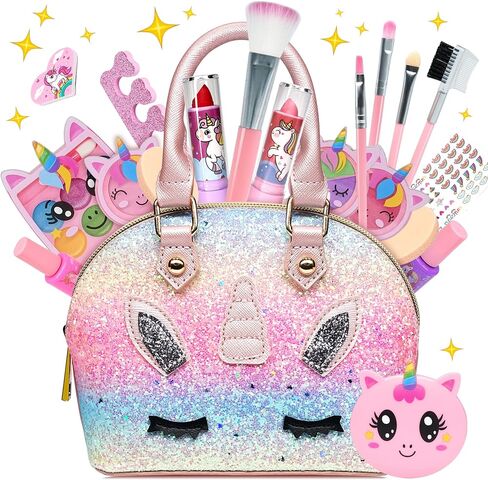 مجموعات مكياج Pretend Kids للفتيات - مجموعة مكياج وهمية Maquillaje para Niñas، مجموعة مكياج للعب، أفضل الألعاب للفتيات الصغيرات، أشياء الأميرة الصغيرة للأطفال الذين تتراوح أعمارهم بين 3-10 سنوات هدايا عيد ميلاد للفتيات in Kuwait