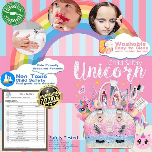 مجموعات مكياج Pretend Kids للفتيات - مجموعة مكياج وهمية Maquillaje para Niñas، مجموعة مكياج للعب، أفضل الألعاب للفتيات الصغيرات، أشياء الأميرة الصغيرة للأطفال الذين تتراوح أعمارهم بين 3-10 سنوات هدايا عيد ميلاد للفتيات in Kuwait