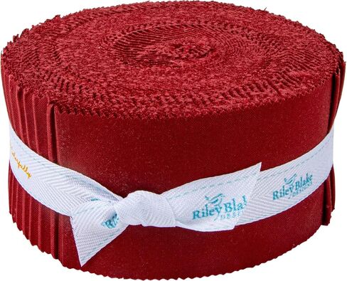Confetti Cotton Solids Dahlia Red Rolie Polie 40 2.5-inch Strips Riley Blake RP-120-DAHLIARED-40 in Saudi Arabia