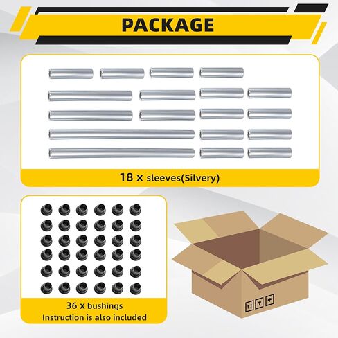 KUAFU A Arm Bushing Kit Compatible with 2013-2019 Polaris Ranger XP 900/900 Crew Replacement for 5138797 5439874 1543367 5138791 5138796 5138794 Control Arm Front&Rear Silvery&Black in Saudi Arabia