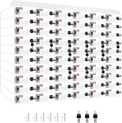 40 Slots Cell Phone Locker Box for Classroom with Door Locks and Keys Clear Acrylic Cell Phone Lock Storage Cabinet Wall Mounted for School Factory Office in Saudi Arabia