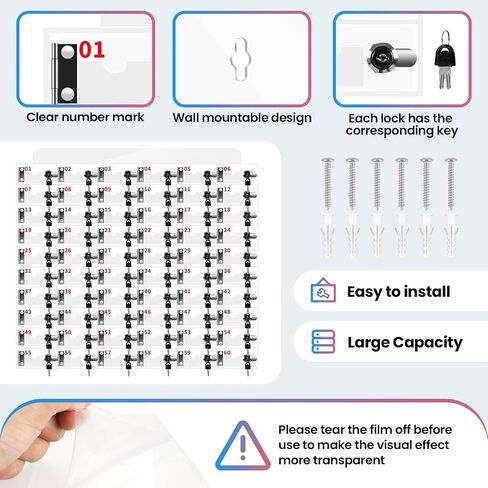 40 Slots Cell Phone Locker Box for Classroom with Door Locks and Keys Clear Acrylic Cell Phone Lock Storage Cabinet Wall Mounted for School Factory Office in Saudi Arabia