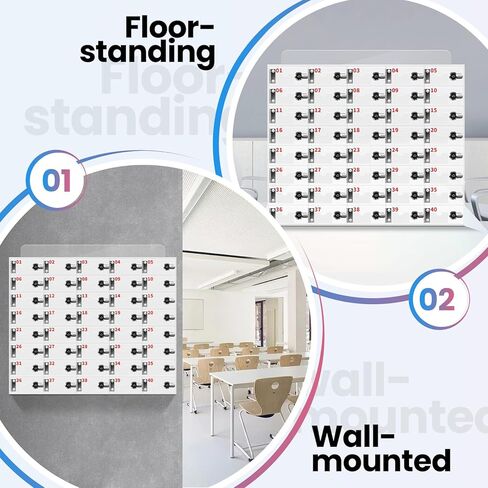 40 Slots Cell Phone Locker Box for Classroom with Door Locks and Keys Clear Acrylic Cell Phone Lock Storage Cabinet Wall Mounted for School Factory Office in Saudi Arabia