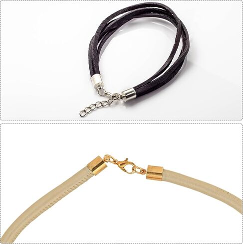 10Sets 7mm Leather Cord End Caps with Lobster Claw Clasps, Barrel Terminators for DIY Making Leather Bracelets, Silver Tone in Saudi Arabia