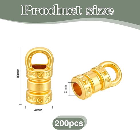 200 قطعة من أغطية نهاية الحبل المعدني من PH PandaHall، أغطية شرابة لأسلاك 2 مم من الجلد البرونزي العتيق، غطاء نهاية حبل من سبيكة المجوهرات، رأس رأس للأقراط المتدلية والأساور والقلائد المصنوعة يدويًا in Kuwait