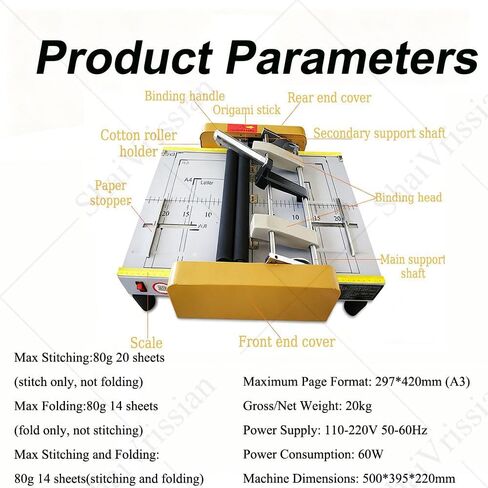 Electric Stapler Folding Machine,A3 Size Creasing Card Folding,High Performance,Automatic Booklet Maker,Adjustable Spacing,for Efficient Document Organization in Saudi Arabia