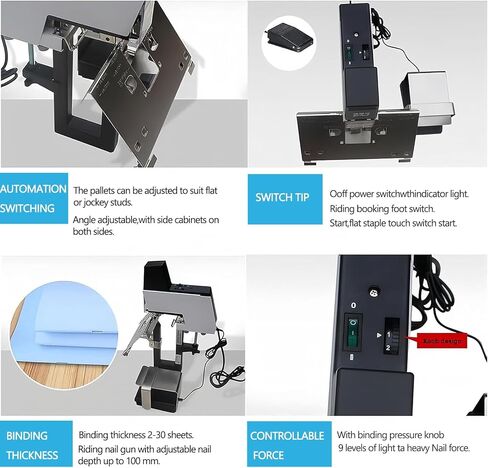 Heavy Duty Saddle Stitching Machine, Auto Electric Stapler for Flat and Book Binding, with Pedal, Efficient for 2-30 Sheets, 100 Mm Nailing Depth, for Office, School & Print Shop in Saudi Arabia
