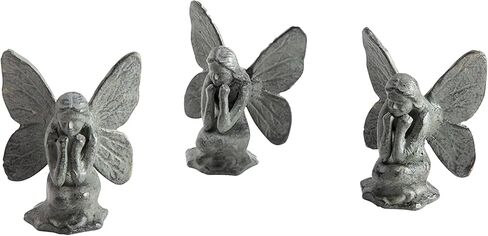 SPI Home 64048 Fairy Weathered Green 4 x 3 Inch Aluminum Home or Garden Figurine Sculpture Minimals Set of 3 in Saudi Arabia