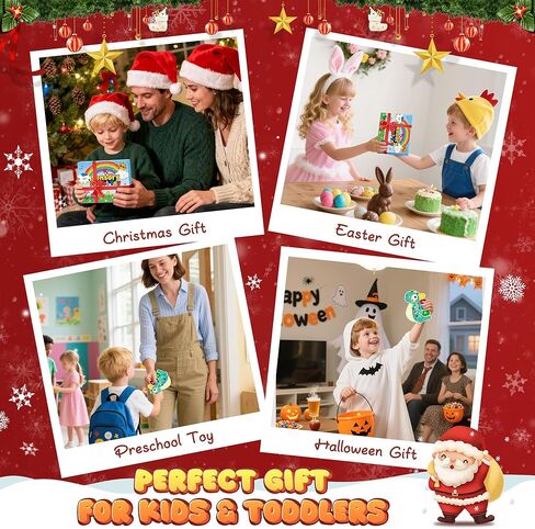 هدية عيد الميلاد المحشوة للطفل من عمر 3-5 سنوات، لعبة فرز الألوان الحسية هدية للأطفال الصغار، أنشطة التعلم في مرحلة ما قبل المدرسة التعليمية لتهدئة لعبة مونتيسوري للأطفال المصابين بالتوحد in Kuwait