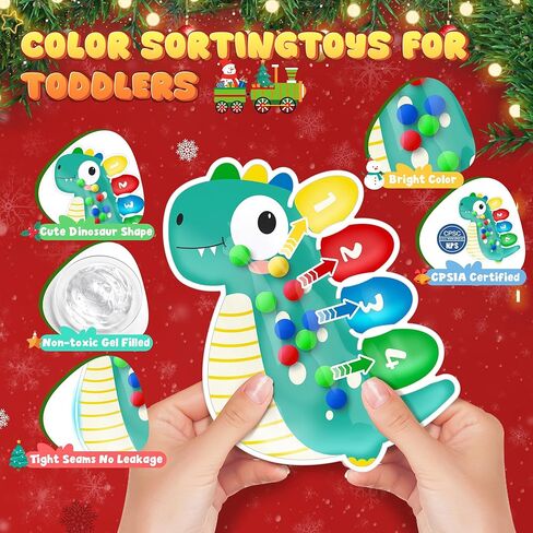 هدية عيد الميلاد المحشوة للطفل من عمر 3-5 سنوات، لعبة فرز الألوان الحسية هدية للأطفال الصغار، أنشطة التعلم في مرحلة ما قبل المدرسة التعليمية لتهدئة لعبة مونتيسوري للأطفال المصابين بالتوحد in Kuwait