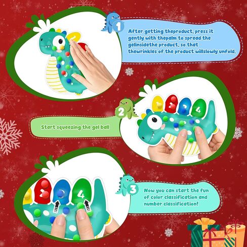 هدية عيد الميلاد المحشوة للطفل من عمر 3-5 سنوات، لعبة فرز الألوان الحسية هدية للأطفال الصغار، أنشطة التعلم في مرحلة ما قبل المدرسة التعليمية لتهدئة لعبة مونتيسوري للأطفال المصابين بالتوحد in Kuwait