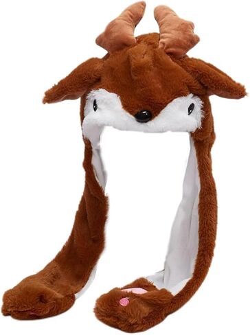Christmas Plush Ear Hat Cute Animal Flap Moving Jumping Hat in Saudi Arabia