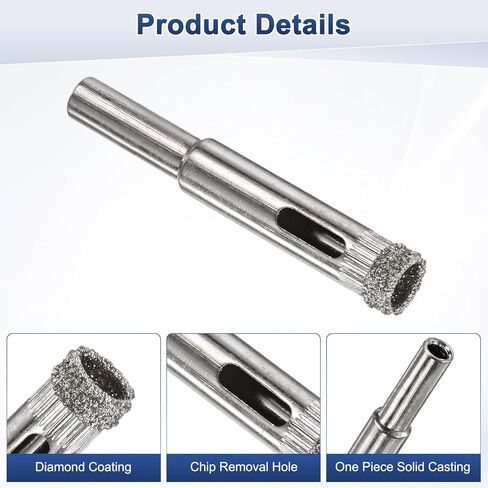 1 قطعة منشار ثقب الماس، لقمة مثقاب زجاجية 1.65 بوصة / 42 مم لقطع السيراميك/الرخام/حجر الجرانيت/الزجاجات/البلاط [لون فضي] in Kuwait