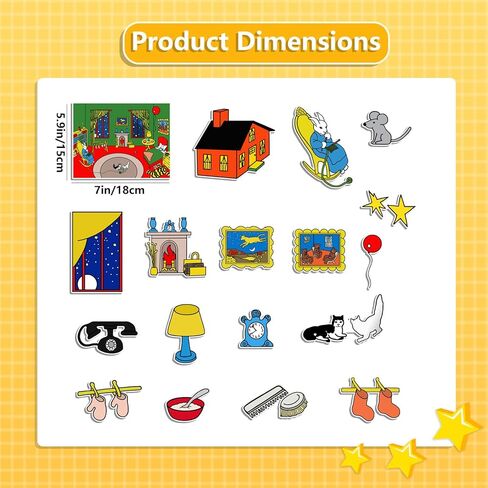 مجموعة قصة لوحة Good Night Moon Selt مكونة من 17 قطعة من قطع اللباد ألعاب تفاعلية للأطفال الصغار في مرحلة ما قبل المدرسة أنشطة تعليمية ألعاب اللباد in Kuwait