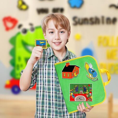 مجموعة قصة لوحة Good Night Moon Selt مكونة من 17 قطعة من قطع اللباد ألعاب تفاعلية للأطفال الصغار في مرحلة ما قبل المدرسة أنشطة تعليمية ألعاب اللباد in Kuwait