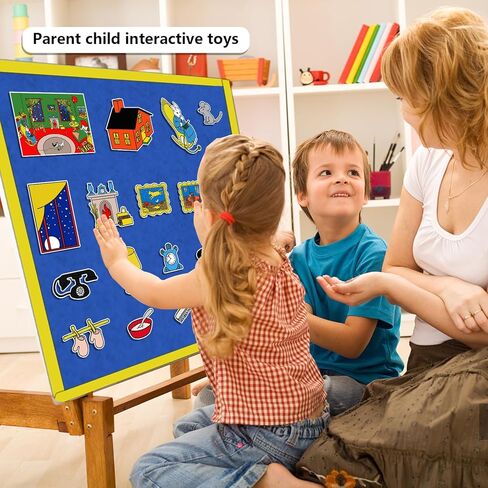 مجموعة قصة لوحة Good Night Moon Selt مكونة من 17 قطعة من قطع اللباد ألعاب تفاعلية للأطفال الصغار في مرحلة ما قبل المدرسة أنشطة تعليمية ألعاب اللباد in Kuwait