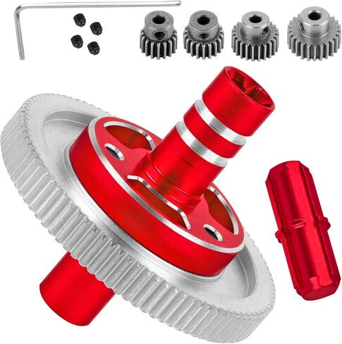 RC 91T Slipper Clutch 0.6 Pitch Gear w / (19T 23T 25T) تروس ترقيات جزء لـ 1/10 Granite Senton Vorteks، 1/8 Typhon، 91T Metal Slipper Clutch 0.6 Pitch Hop Ups، أحمر in Kuwait