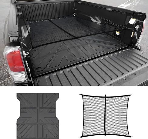 حصيرة سرير الشاحنة وشبكة متوافقة مع 2024-2025 Toyota Tacoma 5FT استبدال سرير الشاحنة، شبكة شاحنة TPE بطانة سرير البضائع جميع الأحوال الجوية حصيرة البضائع لملحقات Toyota Tacoma in Kuwait