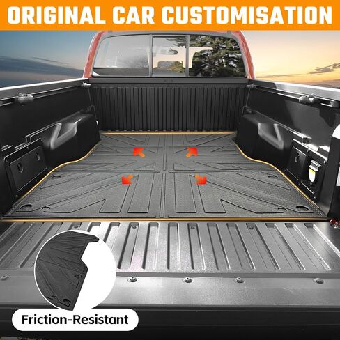 حصيرة سرير الشاحنة وشبكة متوافقة مع 2024-2025 Toyota Tacoma 5FT استبدال سرير الشاحنة، شبكة شاحنة TPE بطانة سرير البضائع جميع الأحوال الجوية حصيرة البضائع لملحقات Toyota Tacoma in Kuwait
