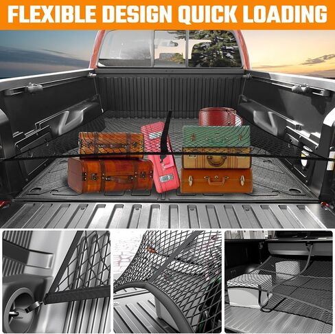 حصيرة سرير الشاحنة وشبكة متوافقة مع 2024-2025 Toyota Tacoma 5FT استبدال سرير الشاحنة، شبكة شاحنة TPE بطانة سرير البضائع جميع الأحوال الجوية حصيرة البضائع لملحقات Toyota Tacoma in Kuwait