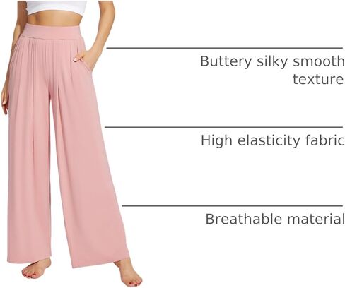 WiWi Women's Wide Leg Palazzo Lounge Pants Lightweight Loose Sweatpants Comfy Sleep Bottoms with Pockets S-XXL in Saudi Arabia