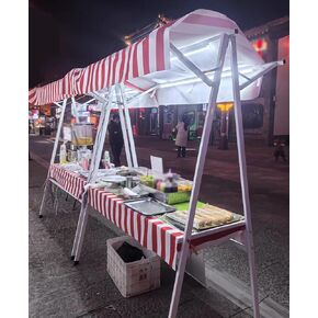 حامل كشك للبائعين التجاريين، حامل كشك بيع بالتجزئة قابل للطي، رف عرض طعام تريت لسوق المزارعين / معرض الفنون الحرفية / البقالة، موفر للمساحة (L 43 بوصة / 110 سم) in Kuwait