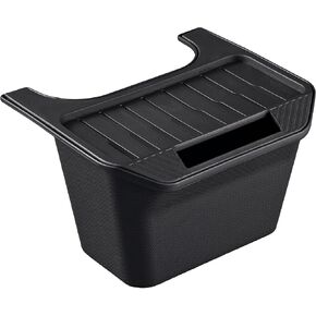 Under Seat Trash Can for Tesla Model Y 2020 2025 Storage Organizer Box with Anti Slip Lid and Slit Opening TPE Garbage Bin Rear Console Organizer Accessories in Saudi Arabia