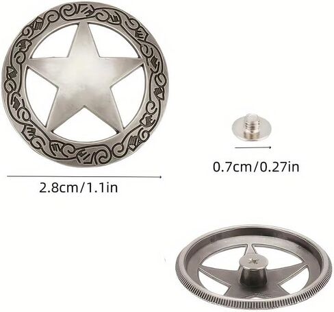 6 Sets Vintage Silver Conchos - 12pcs Alloy Screw Back Rivets for Leathercraft, DIY Rodeo Crafts, Belts, Bags, and Accessories in Saudi Arabia