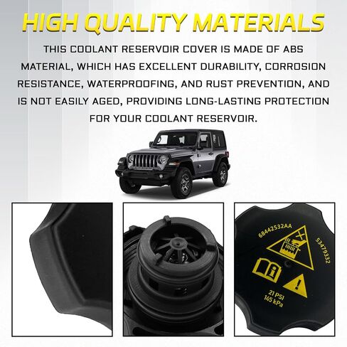Coolant Reservoir Cap Car Radiator Cover Replacement 68442532AA 53479332 Coolant Bottle Reservoir Tank Cap for Chrysler Jeep Dodge Ram 1500 2500 3500 4500 5500 2013-2021 Radiator Cover in Saudi Arabia