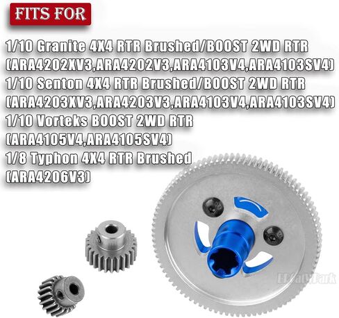 RC 91T Slipper Clutch 0.6 Pitch Gear w / (19T 23T 25T) تروس ترقيات جزء لـ 1/10 Granite Senton Vorteks، 1/8 Typhon، 91T Metal Slipper Clutch 0.6 Pitch Hop Ups، أحمر in Kuwait