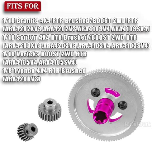 RC 91T Slipper Clutch 0.6 Pitch Gear w / (19T 23T 25T) تروس ترقيات جزء لـ 1/10 Granite Senton Vorteks، 1/8 Typhon، 91T Metal Slipper Clutch 0.6 Pitch Hop Ups، أحمر in Kuwait