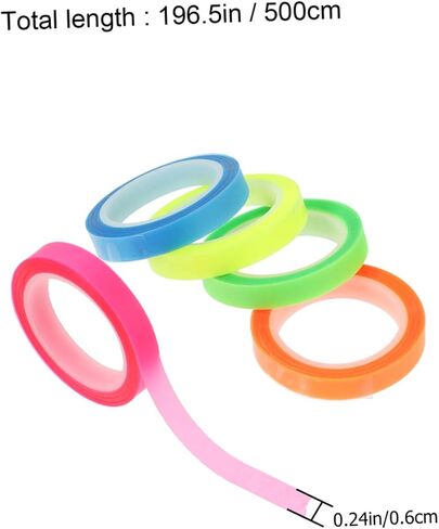 5Rolls Transparent Adhesive Tape Highlighting Tapes for Book Annotation Office and School Use in Saudi Arabia