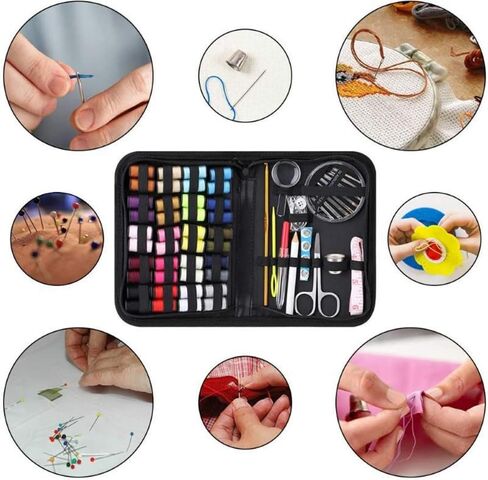128pcs Sewing Kit with Case Portable Sewing Supplies for Home Traveler, Adults, Beginner, Emergency,Contains Thread, Scissors, Needles,Measuring Tape in Saudi Arabia