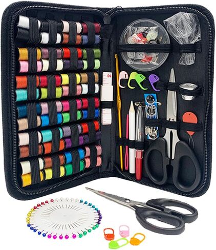 160pcs Sewing Kit with Case Portable Sewing Supplies for Home Traveler, Adults, Beginner, Emergency,Contains Thread, Scissors, Needles,Measuring Tape in Saudi Arabia