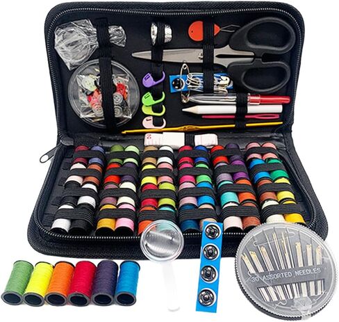 160pcs Sewing Kit with Case Portable Sewing Supplies for Home Traveler, Adults, Beginner, Emergency,Contains Thread, Scissors, Needles,Measuring Tape in Saudi Arabia