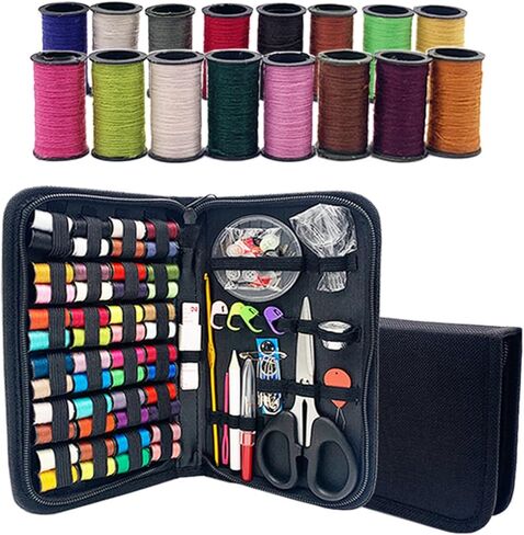 160pcs Sewing Kit with Case Portable Sewing Supplies for Home Traveler, Adults, Beginner, Emergency,Contains Thread, Scissors, Needles,Measuring Tape in Saudi Arabia