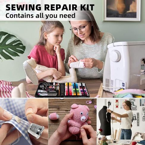 160pcs Sewing Kit with Case Portable Sewing Supplies for Home Traveler, Adults, Beginner, Emergency,Contains Thread, Scissors, Needles,Measuring Tape in Saudi Arabia
