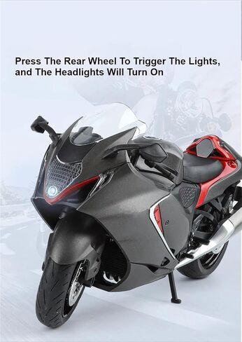 MAKUTU Scale Motorcycle Model 1/9 for Suzuki for Hayabusa Motorcycle Model Gift Giving Die-cast(Black) in Saudi Arabia