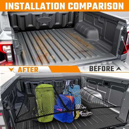 حصيرة سرير الشاحنة وشبكة متوافقة مع 2024-2025 Toyota Tacoma 5FT استبدال سرير الشاحنة، شبكة شاحنة TPE بطانة سرير البضائع جميع الأحوال الجوية حصيرة البضائع لملحقات Toyota Tacoma in Kuwait
