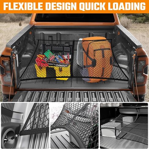 حصيرة سرير الشاحنة وشبكة متوافقة مع 2024-2025 Toyota Tacoma 5FT استبدال سرير الشاحنة، شبكة شاحنة TPE بطانة سرير البضائع جميع الأحوال الجوية حصيرة البضائع لملحقات Toyota Tacoma in Kuwait