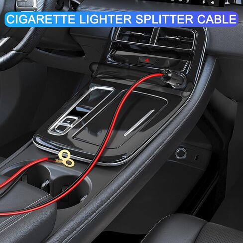 10FT 14AWG ولاعة السجائر ذكر إلى O Ring Terminal Harness Extension Cable 20A 12V/24V كابل توصيل ذكر ولاعة السجائر شديد التحمل، 8 مم طرف حلقة العيينة in Saudi Arabia