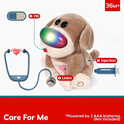 TOP BRIGHT Doctor Kit for Toddlers 3-5, Pretend Play Doctor Set with Costume & Wooden Medical Kit, Dress Up Toys for Kids, Role Play Dog Vet Playset, Christmas Birthday Gifts for Girls Boys 3 4 5 in Saudi Arabia