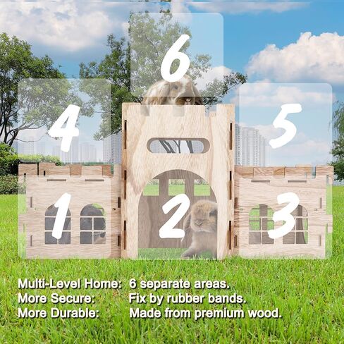 مخبأ كبير جدًا لقلاع الأرنب للأرانب الداخلية وبرج التسلق مع نفق، منزل قوي للأرانب، وابن مقرض، وخنازير غينيا، والهامستر، وألعاب إثراء جيدة التهوية، HLT4 in Kuwait
