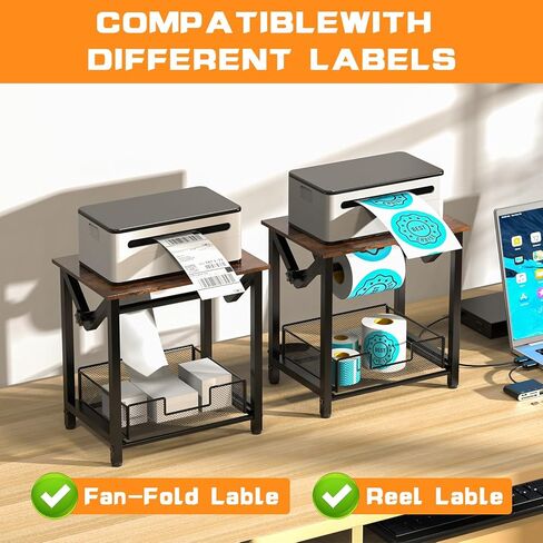 Label Holder for Rolls and Fan-Fold Labels, Thermal Sticker Holder for Desktop Thermal Printer, Shipping Label Stand Desktop Label Printer Accessory Supplies for Home, Office,White in Kuwait