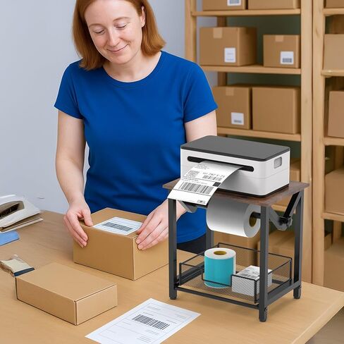 Label Holder for Rolls and Fan-Fold Labels, Thermal Sticker Holder for Desktop Thermal Printer, Shipping Label Stand Desktop Label Printer Accessory Supplies for Home, Office,White in Kuwait