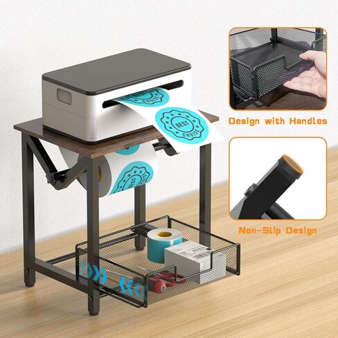 Label Holder for Rolls and Fan-Fold Labels, Thermal Sticker Holder for Desktop Thermal Printer, Shipping Label Stand Desktop Label Printer Accessory Supplies for Home, Office,White in Kuwait