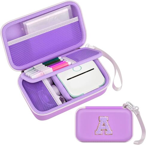 Label Maker Case for Memoking T02 Mini Printer Print Pods/ for Phomemo M02 Sticker Printer/ M02S/ M02 Pro/ for Nelko PM230 with Album to Hold 56 Sticker Papers, Portable Travel Storage Holder (Blue) in Saudi Arabia