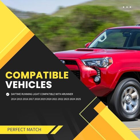 Daytime Running Fog Light Turn Signal Lamp Assembly Compatible with 4Runner 2014-2025 w/Sequential Pair Front DRL White/Blue Left and Right Switchback in Kuwait